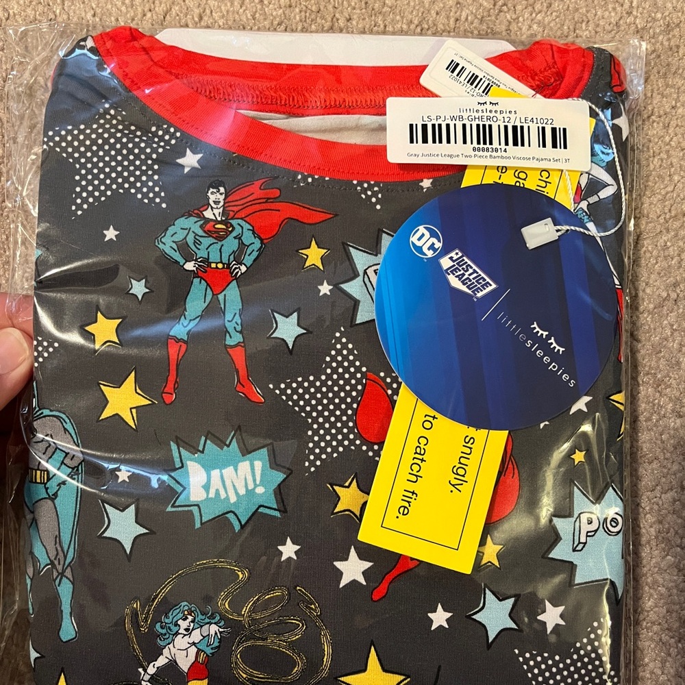 Little Sleepies Justice League Pajama Set - Red, Blue, Yellow